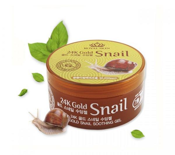 Гель для лица Royal Skin 24K gold snail soothing gel с улиточной слизью