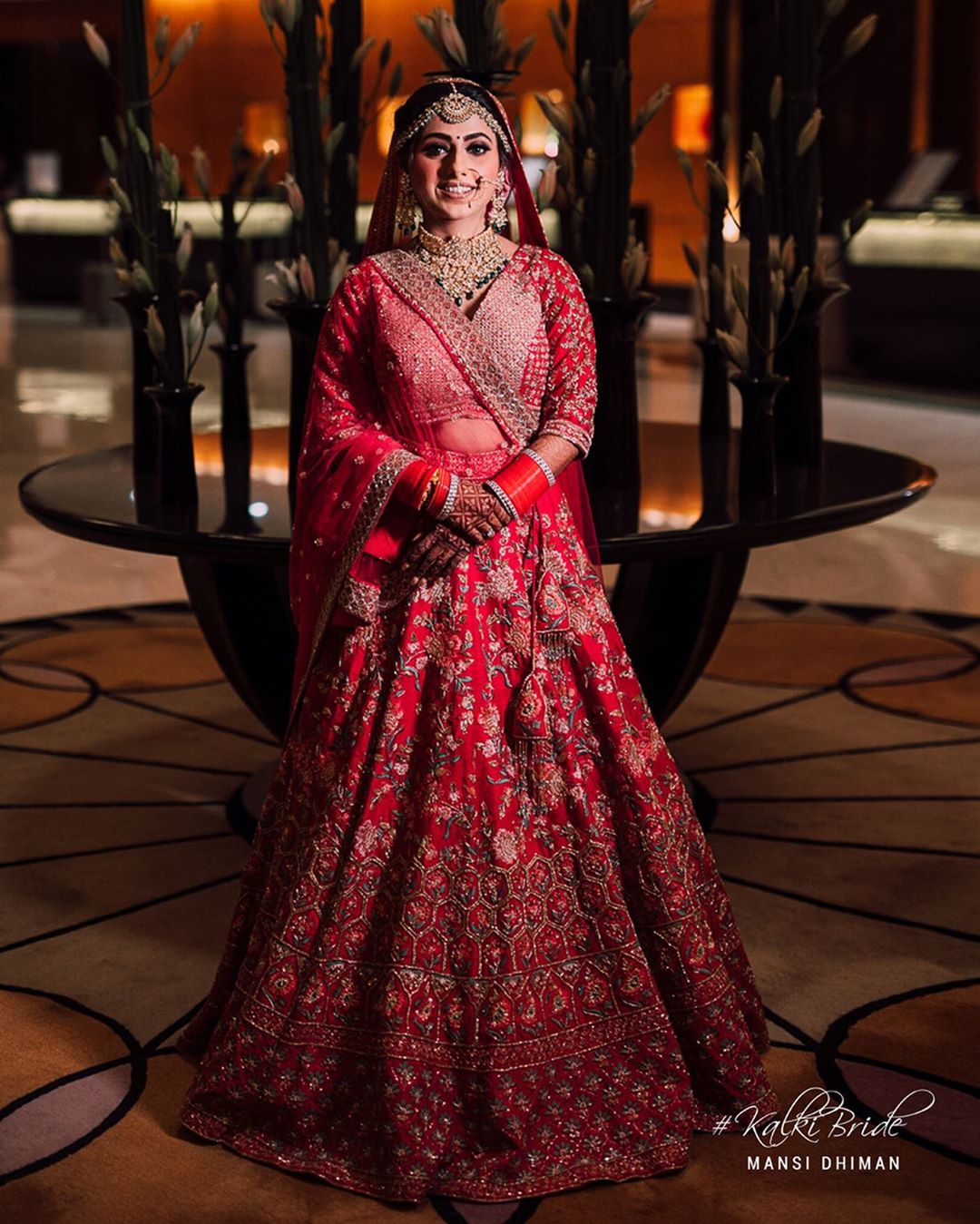 KALKI Fashion - KALKI bride Mansi channeled her inner goddess and wore the Athena Showstopper lehenga for her wedding and let us tell you, she looked gorgeous!💕
.
The moment I saw this Lehenga I fell...