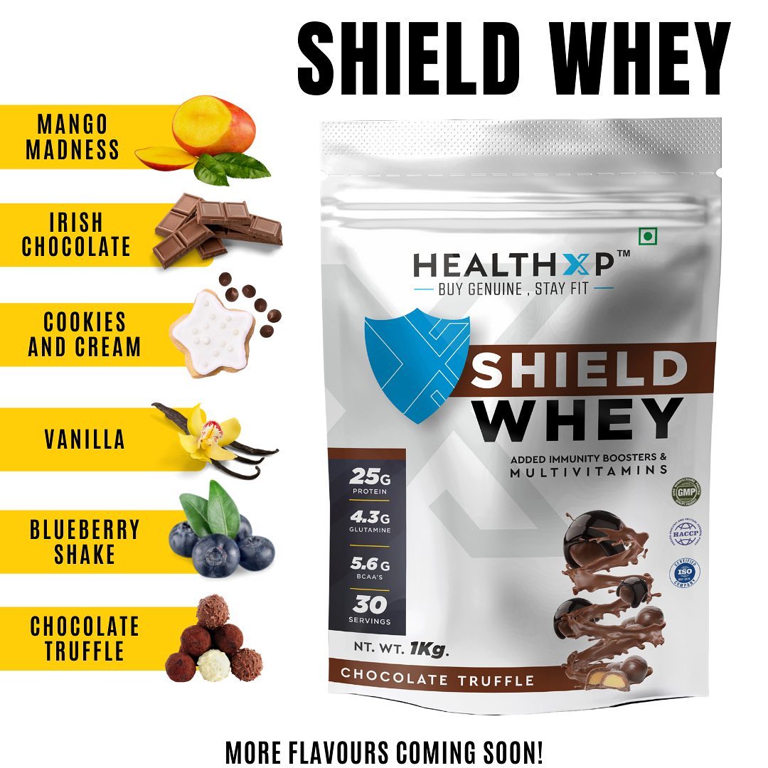 HealthXP® - Athletes, Bodybuilders & Sports Enthusiasts! HEALTHXP SHIELD WHEY has been designed to accelerate protein absorption due to adding digestive enzymes to maximize gains in size and strength,...