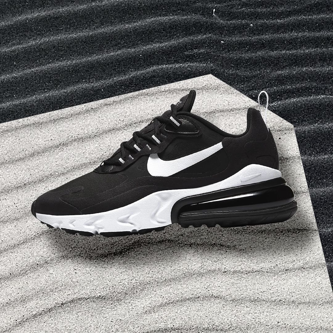 AW LAB Singapore 👟 - [Repost] Nike Air Max 270 React in black. You can't go wrong with a simple black and white colourway and the air unit provides best-in-class comfort.⠀
⠀
#awlabsg #playwithstyle #N...