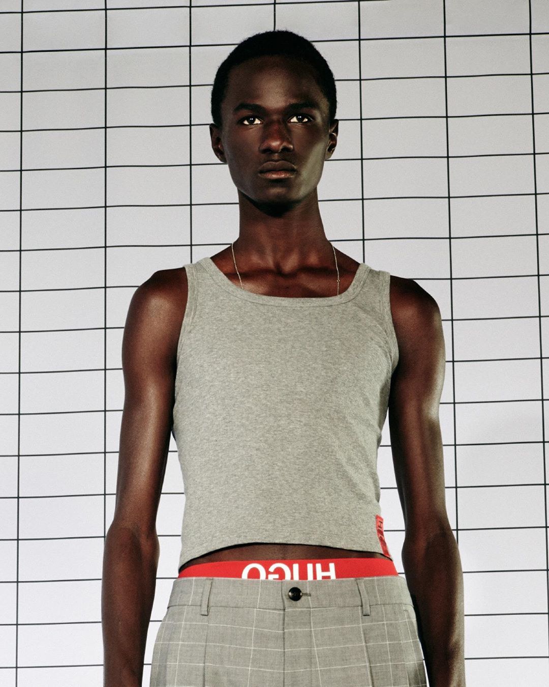 HUGO - Mixmaster style: oversized, dégradé-check tailoring and sleek bodywear from new HUGO Menswear #PreFall20 #iamHUGO