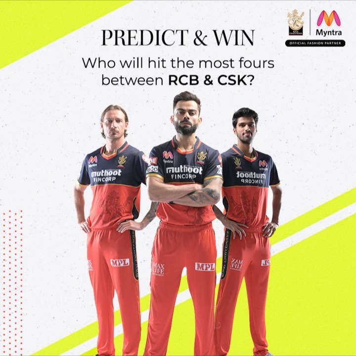 MYNTRA - Which player will hit the maximum 4s in today’s match? 
Predict karo aur jeto! 

Answer using #MyntraBoleItsAHit (before match starts!)
1 lucky contestant gets #Myntra Gift Voucher worth Rs....