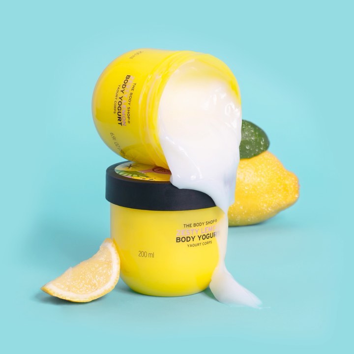 The Body Shop India - Refresh your skin with a dollop of our zingy Zesty Lemon Body Yogurt. Made with Lemon extract and Community Fair Trade organic Almond Milk, this instantly absorbing gel-cream smo...