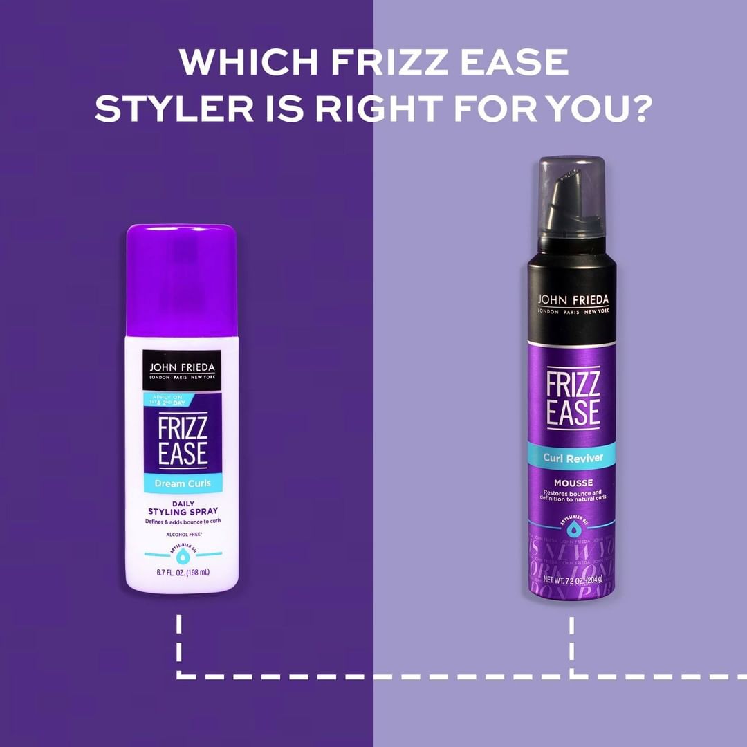 John Frieda US - Spray or mousse – which type of curl enhancement styler is right for you? Swipe through to find out! Let us know your answer in the comments below.

#CurlyHair #WavyHair #HairCare #Cu...