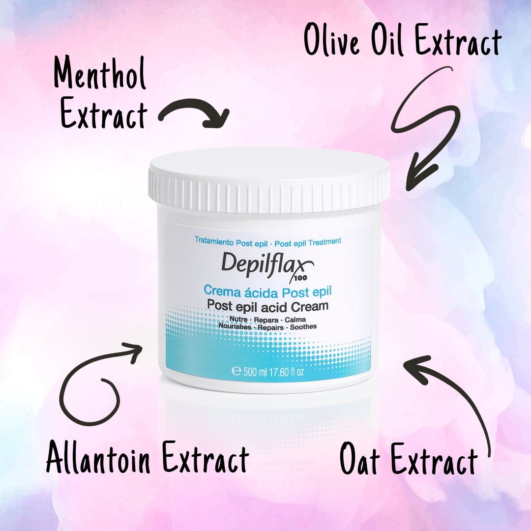 Depilflax100 - Post Epil Acid Cream restores skin moisture levels whilst relieving potential irritation caused by waxing. Suitable for all skin types, especially the most sensitive ones.
---
La Crema...