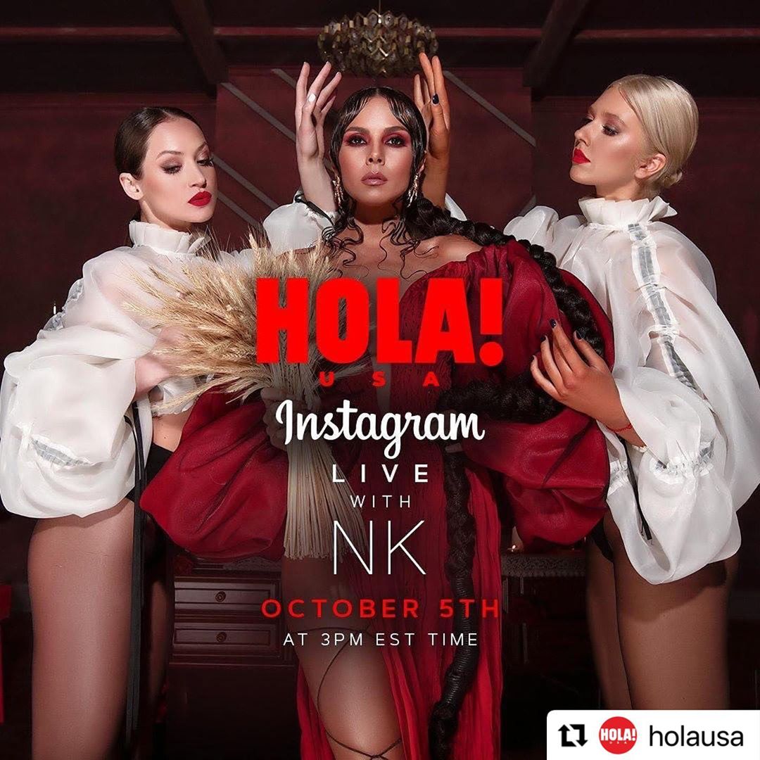 NK | Nastia Kamenskykh - Tomorrow! IG-Live with @holausa! 🔥 You can’t miss it!
⠀
Monday, October 5th 3pm EST Time / 12 pm PT/ 10pm Ukraine ☑️
⠀

#nk #ahuevo #newalbum #ecléctica #interview