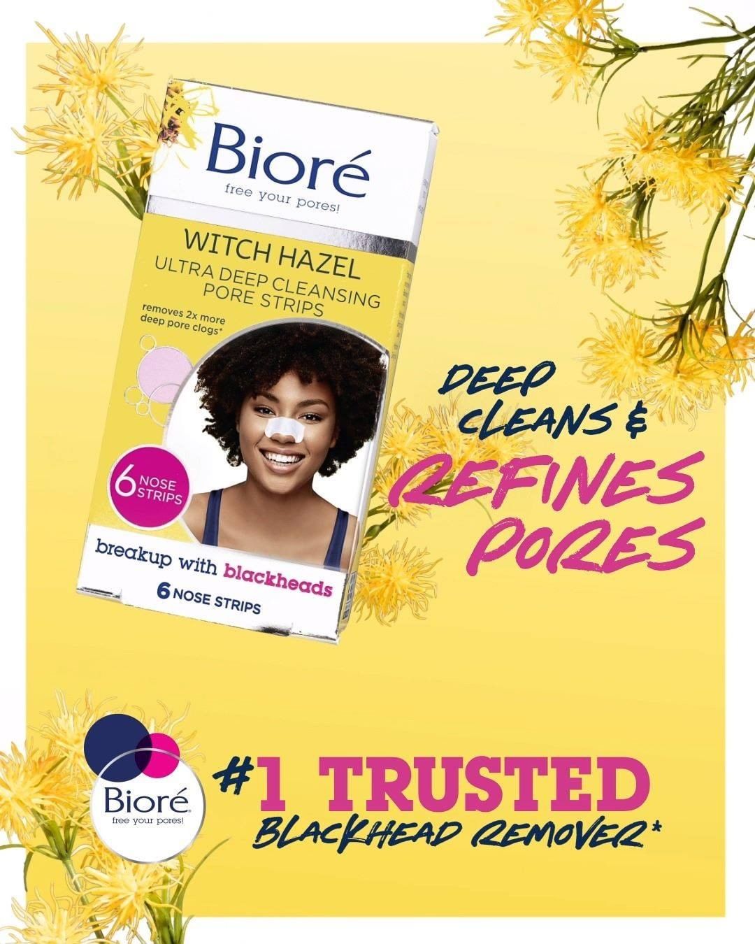 Bioré Skincare - A satisfying deep clean is only 10 minutes away with our Witch Hazel Pore Strips