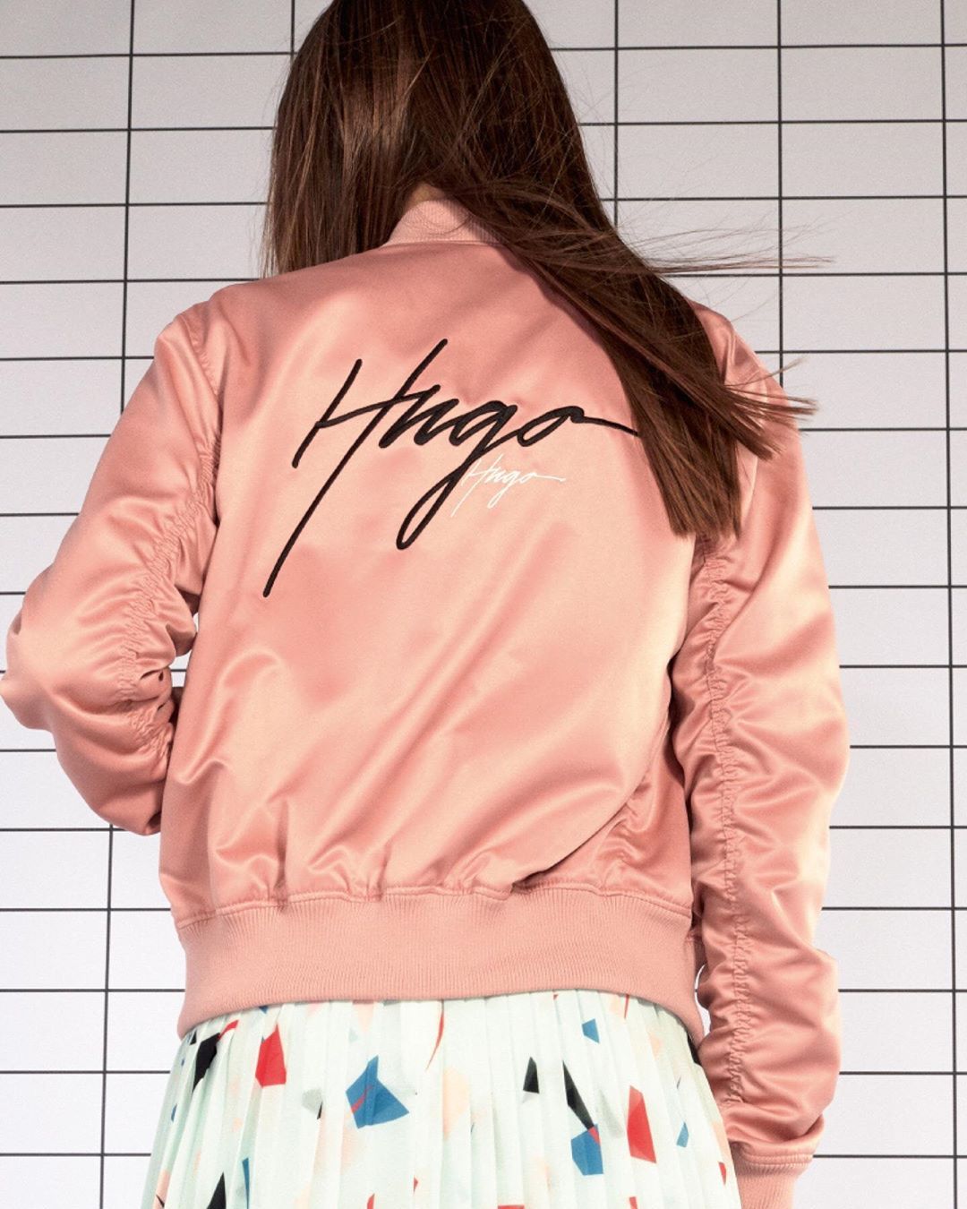 HUGO - A throw-on-and-go favorite: our retro bomber with handwritten HUGO logo from #PreFall20 #iamHUGO
