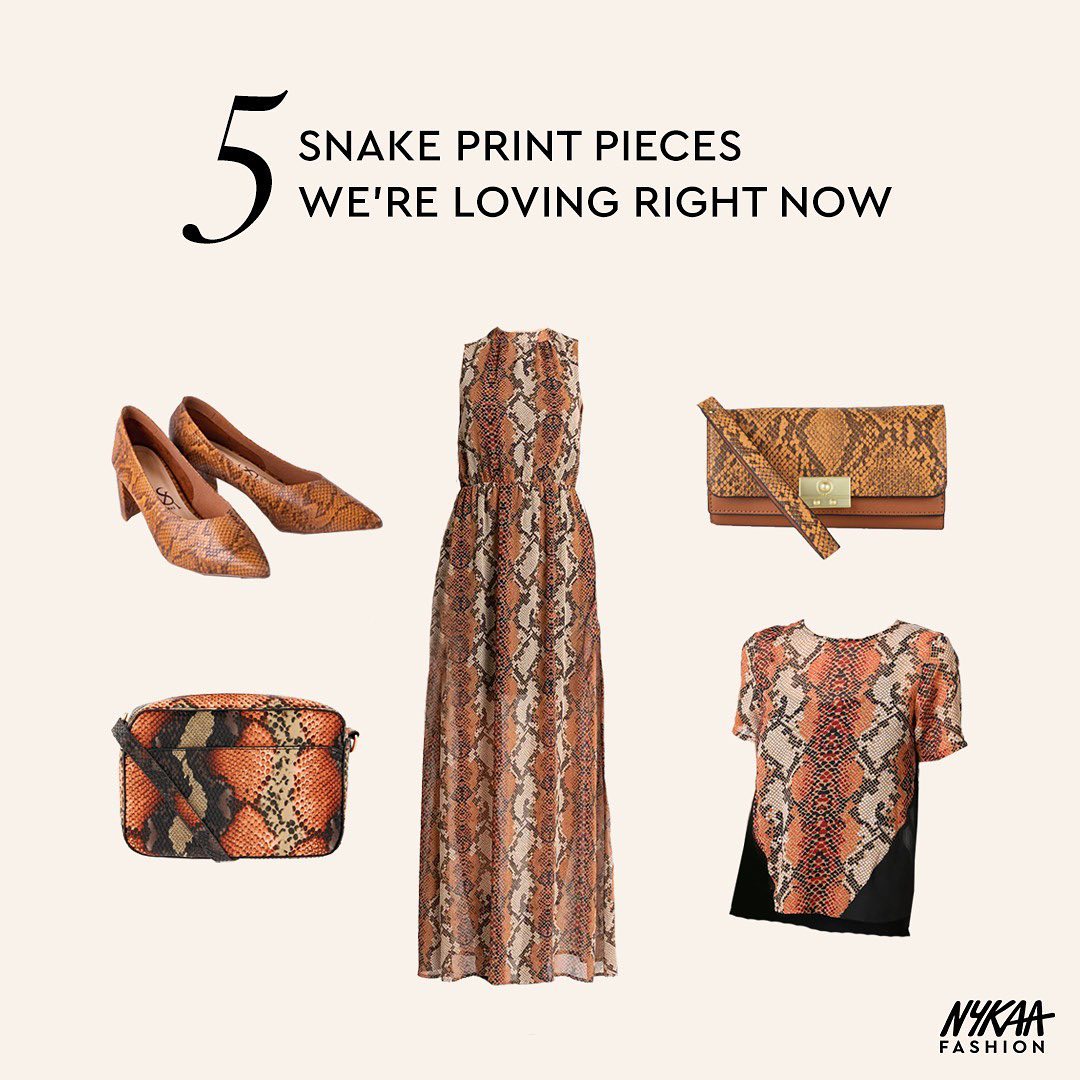 Nykaa Fashion - Leave leopard behind and try some snakeskin instead🐍It’s the new king of the jungle. Shop these and more styles now on www.nykaafashion.com🛒
•
•
A&S Tan Serpent Heels: ₹3,000
Accessori...