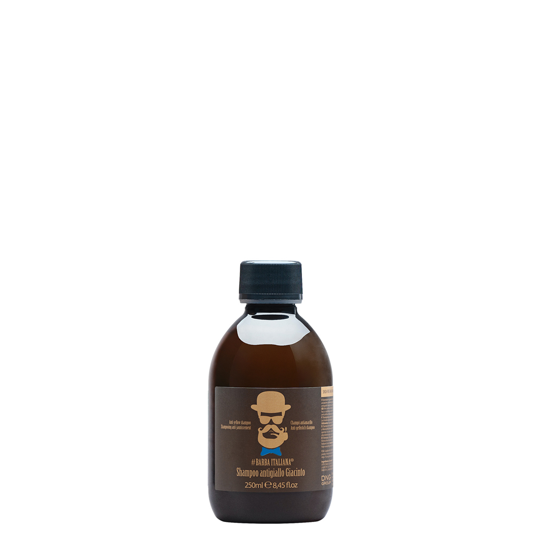 #Barba Italiana - Per capelli biondi, brizzolati, o decolorati... la soluzione è lo Shampoo antigiallo Giacinto in grado di contrastarne il riflesso e il pigmento paglierino. Dalla combinazione pregia...