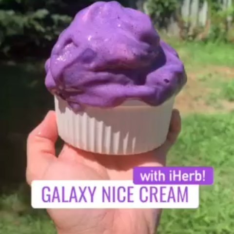 iHerb - 3 ingredients is all you need for this colorful and tasty dessert that's also vegan and dairy-free by @plantyou.

Galaxy Nice Cream

2 cups frozen bananas
2 tsp. @wildernesspoets Dragon Fruit...