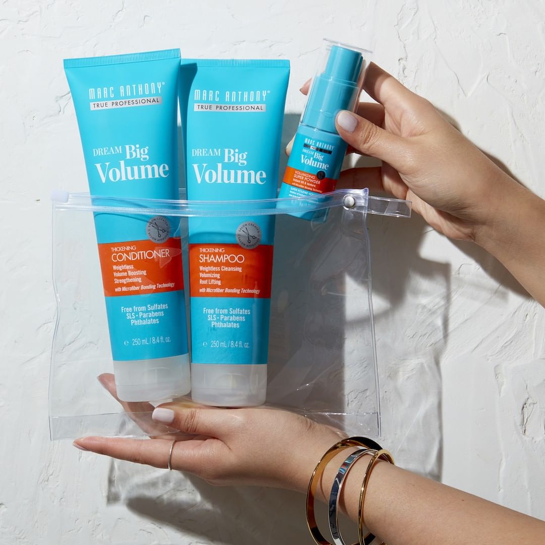 Marc Anthony Hair Care - If you can dream it, you can achieve it! 💪🏽 With the right hair care routine, you CAN get the volume you’ve always desired. ✨  Wash - Condition - Style. 🛒 Available at @RiteAi...