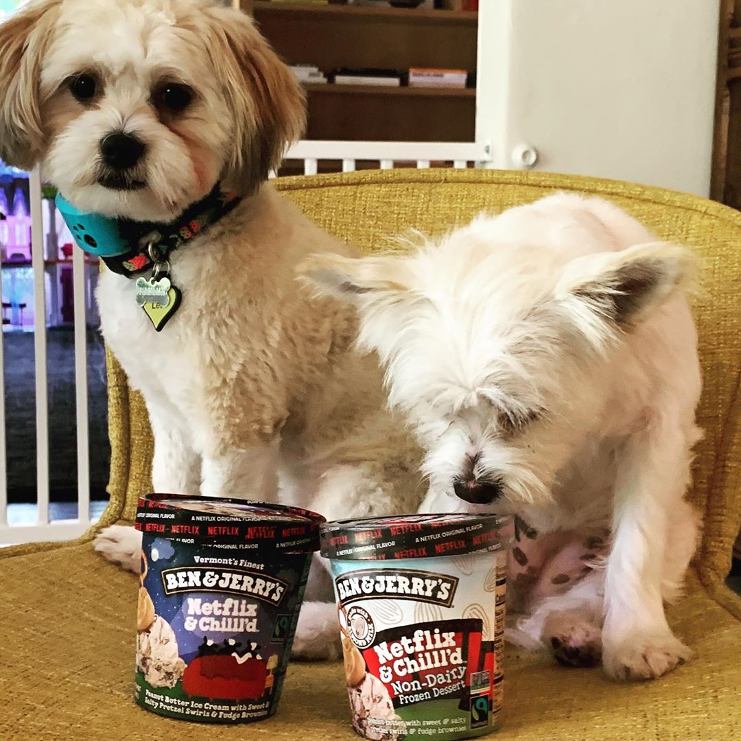 Charlize Theron - This is not an ad, just a reminder that @benandjerrys has the best ice cream in the game AND is committed to dismantling white supremacy! We love a bowl of Netflix and Chill’d with a...