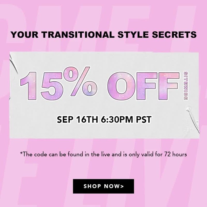 Chic Me - WE'RE ON LIVE NOW!🎊🎈⁠
Sep. 16th 6:30PM PST🕤⁠
Your Transitional Style Secrets are in our live🎋⁠
Use code CMLIVE for 15% OFF SITEWIDE⁠
*The code can be found in the live and is only valid for...