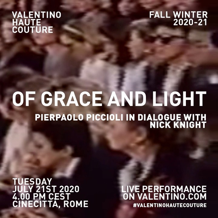 Valentino - Of Grace and Light⁣
 ⁣
The narrative, reinterpreted. This Tuesday, @pppiccioli will reveal the #ValentinoHauteCouture #FallWinter20 collection through a digital live performance made in co...