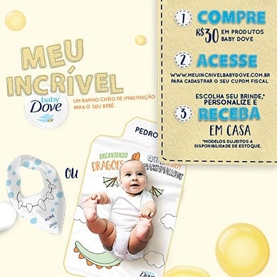 Drogarias Pacheco - Quer ganhar um babador ou um trocador personalizado para o seu bebê? Aproveite essa parceira exclusiva da Drogarias Pacheco e Dove.