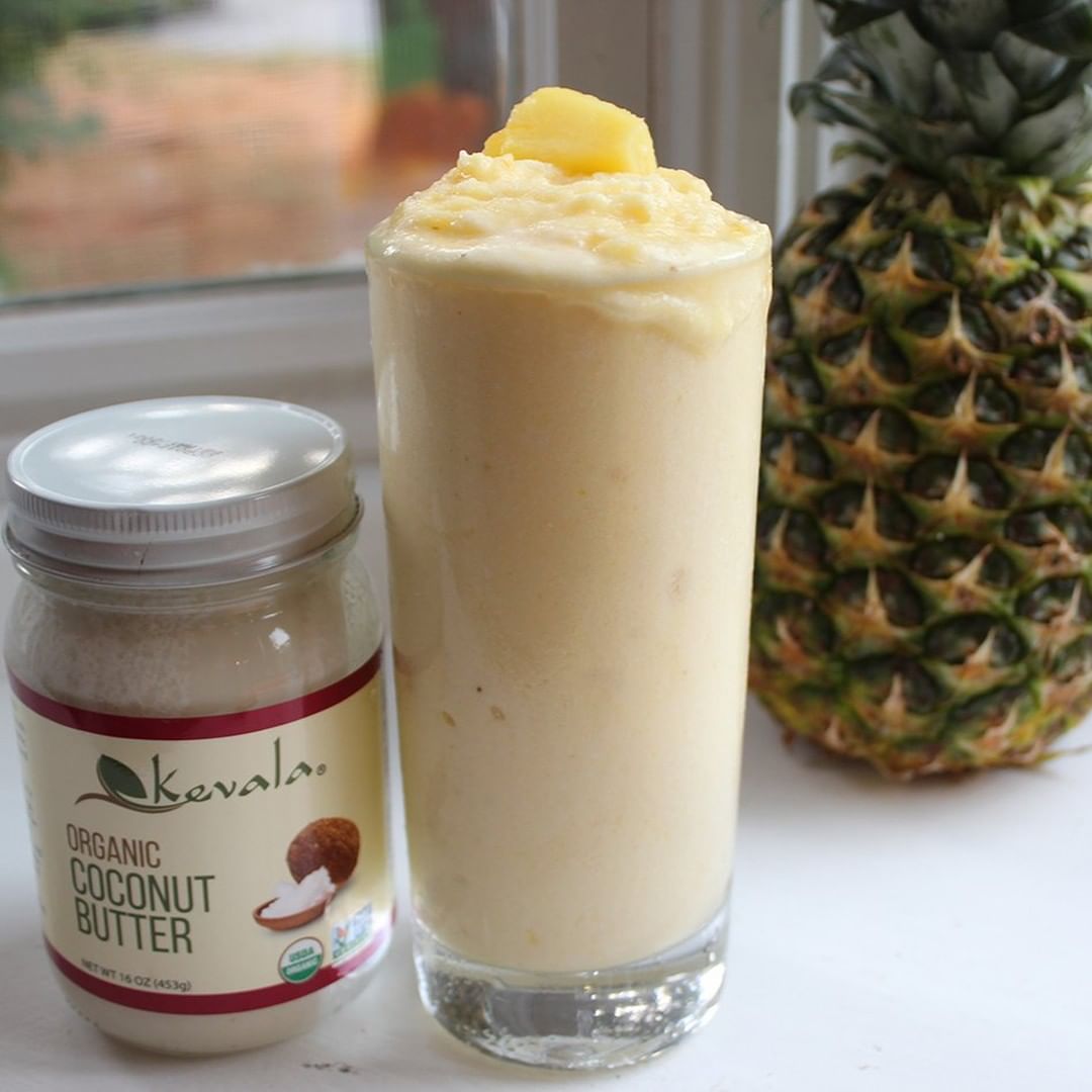 iHerb - Featuring the organic coconut butter from @kevala_organics coconut butter and pineapple, this refreshing pina colada smoothie is your passport to the tropics without even leaving your kitchen....