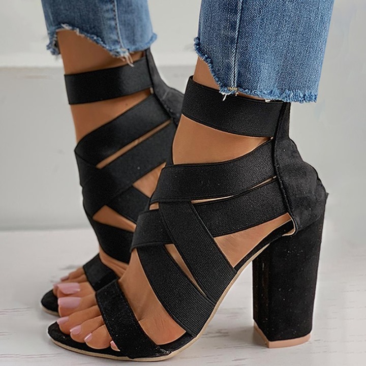 Joyshoetique - Strappy Open Toe Chunky Heels 🔥⁠
Search🔍:[LZT3032] ⁠
👠www.joyshoetique.com👠⁠
⁠
 #love #fashion #boots #shoes #style #light #heels #handmade