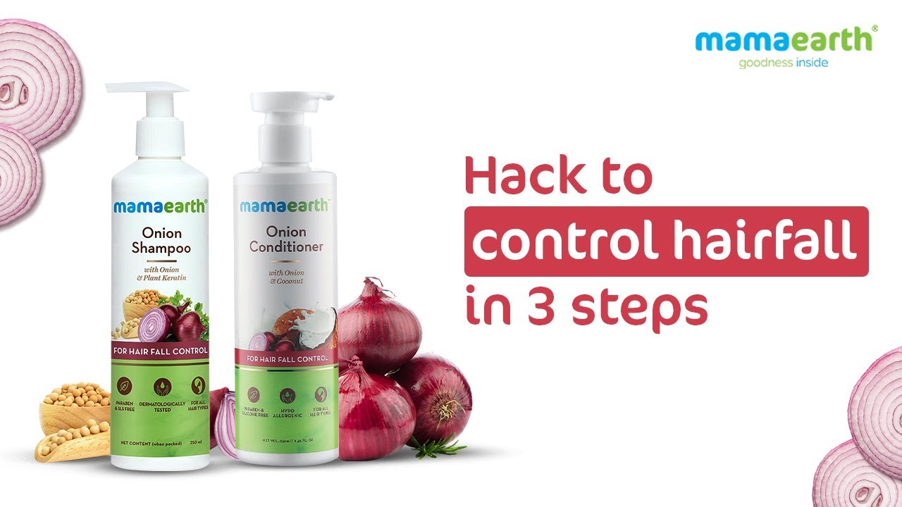 How to stop hairfall problem naturally with Mamaearth Onion Hair Care Range | Mamaearth India