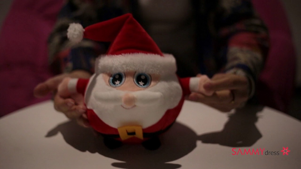 Christmas Gift Santa Singing Flash Plush Stuffed Doll