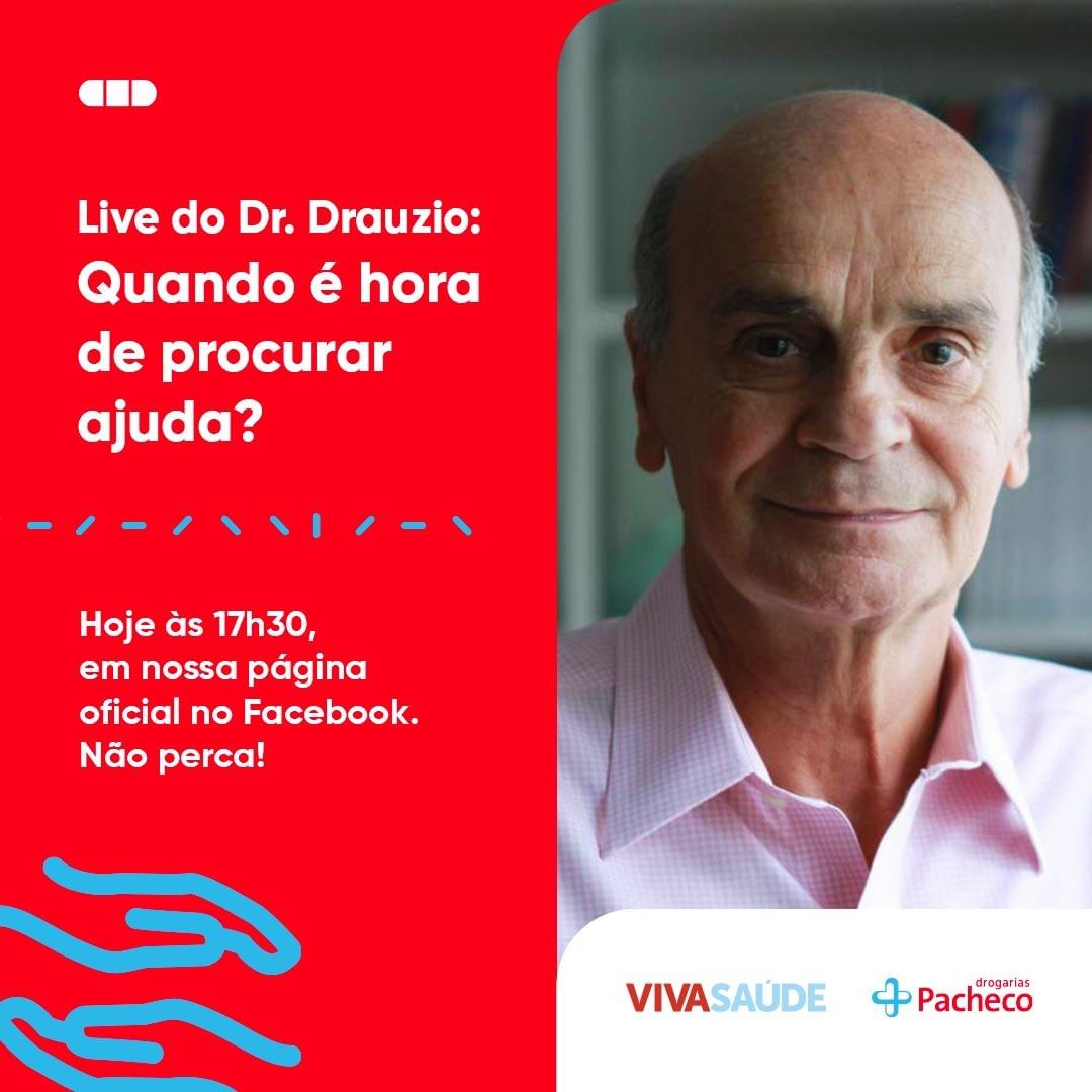 Drogarias Pacheco - O isolamento social afetou a saúde mental de todo mundo. Mas qual é o limite do tolerável? Acompanhe hoje a Live do Dr. Drauzio.