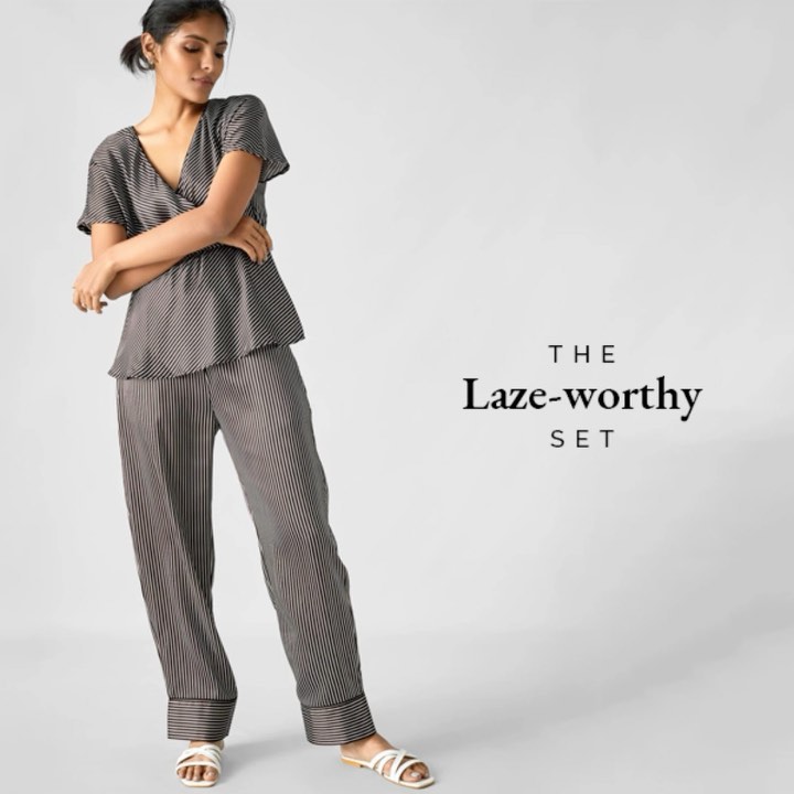 The Label Life - #TheLabelEssential: Luxe satin, classic hues, and a flatters-all silhouette come together to create the perfect set for a movie night in or a day spent lazing about with the fluffy fo...