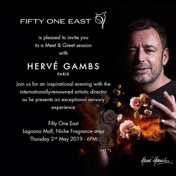 Herve Gambs - Another event, tomorrow 2nd May at @51_east ..
Perfume lovers are welcome 😉
#51eastlagoonamall #hervegambs #perfumelovers #doha