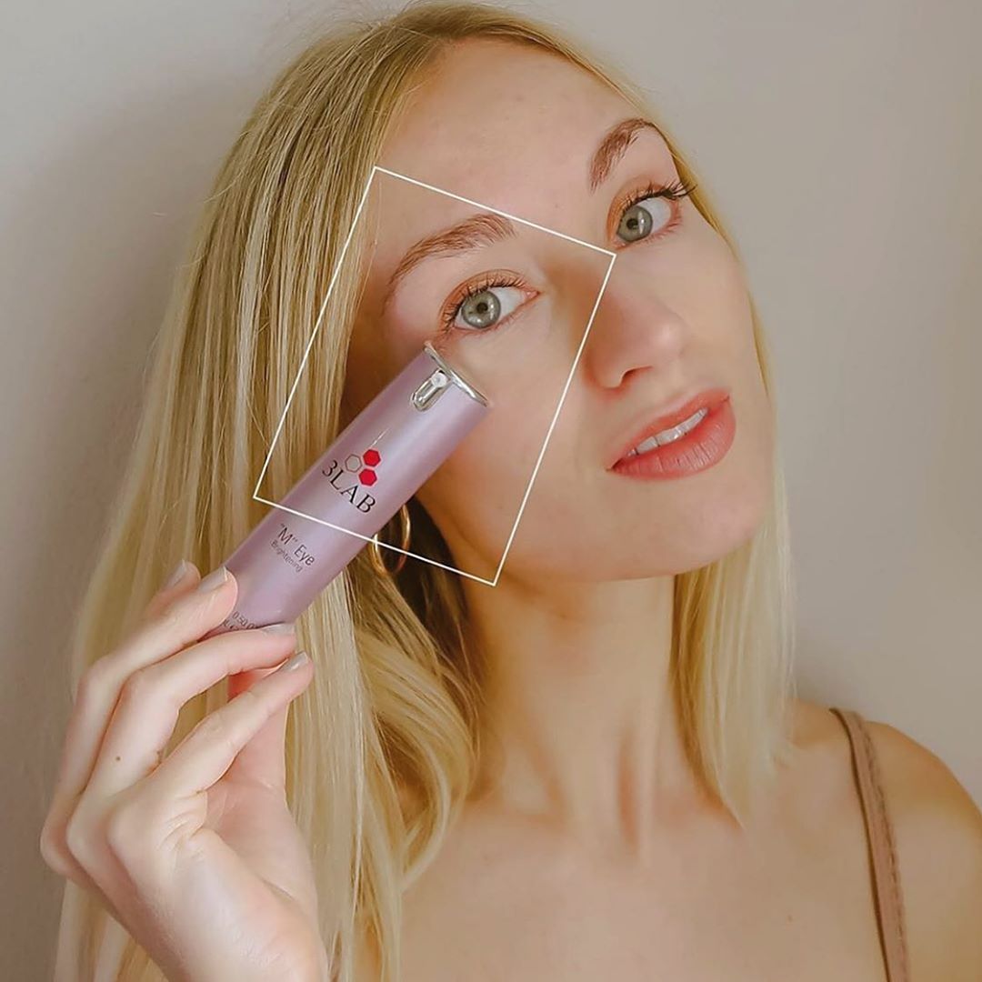 3LAB - See the beautiful @haley_stutzman showing off her radiant skin, with the help of the “M” Eye Brightening Serum. “3LAB’s M Eye Brightening feels amazing in the morning and just perks my eyes up...