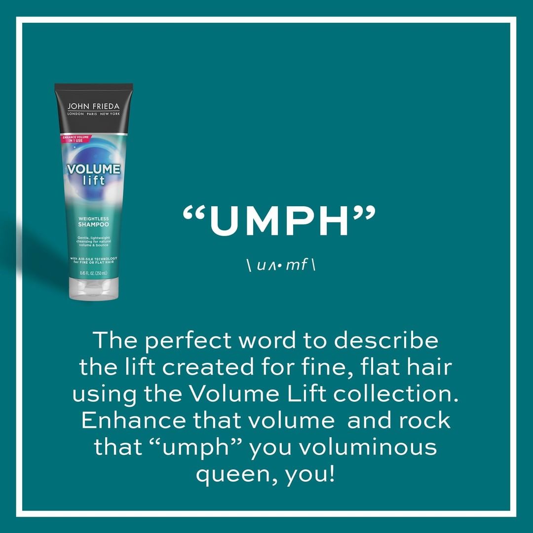 John Frieda US - ❤️ if you’ve ever used the word “umph” to describe the volume you are looking for in your hair!

#JohnFrieda #VolumeLift #Volume #Haircare