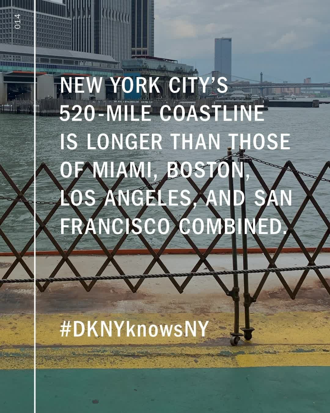 DKNY - The city’s diverse coastline borders not just the ocean, but also rivers, bays and inlets. #DKNYknowsNY
_____
This week we’re sharing some of our favorite summer-themed NYC facts to celebrate w...