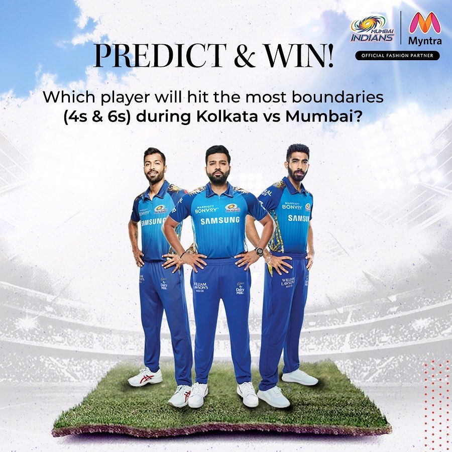 MYNTRA - It’s time for #MyntraPredictAndWin
Share your answer using #MyntraPredictAndWin (but, before the match starts!!), and 1 lucky contestant gets a #Myntra Gift Voucher worth Rs. 1000. 
+ Answer...