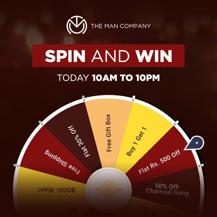 The Man Company - The Rakhi Spin the Wheel is live! 
Here's your chance to win amazing discounts on every turn. Hurry! The wheel stops spinning at 10pm tonight.
Visit www.themancompany.com now. (Link...