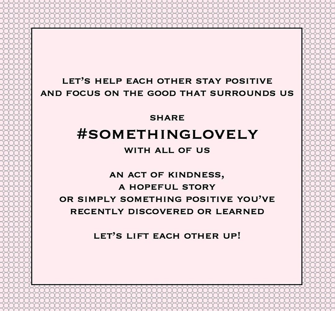 SJP Beauty - Do you have #SomethingLovely to share? 
A random act of kindness, some good news, a message of hope or something positive you’d be willing to share with the rest of us? 
Use the hashtag #...