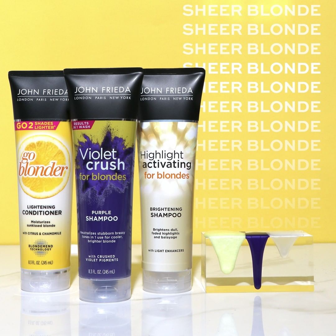 John Frieda US - The Sheer Blonde Collection – lighten, tone, or brighten your blonde locks while you wash!  Do you have a favorite?

#BlondeHair #Blonde #SheerBlonde