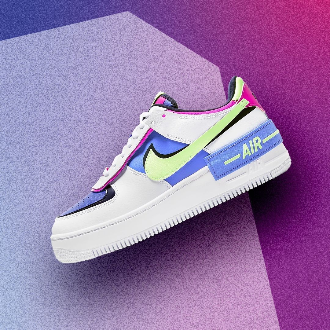 AW LAB Singapore 👟 - Nike Air Force 1 Shadow 'Sapphire' brings bold colours to the layered look of the popular silhouette!⠀
⠀
#awlabsg #playwithstyle #nike