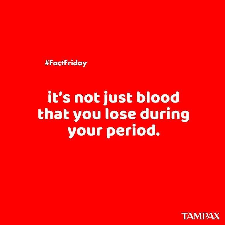Tampax Tampons Official - If you didn't know, there can be other stuff like mucus and vaginal lining tissue in there too. #factfriday #periodfacts #periodtruth