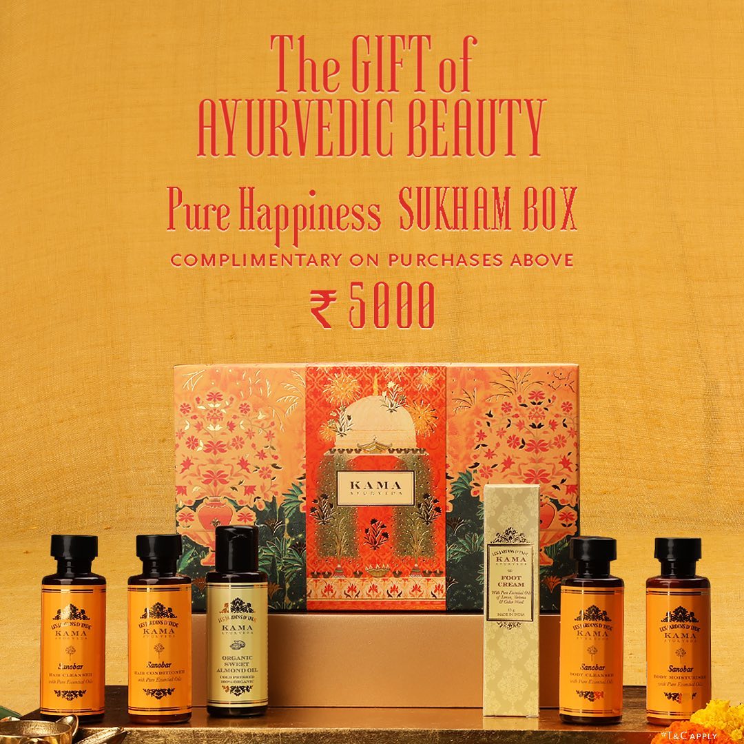 Kama Ayurveda - It’s the season of gifts! Beautifully designed, handcrafted & curated for the Festive Season, Pure Happiness Sukham Box is a limited-edition season box filled with our most loved skinc...