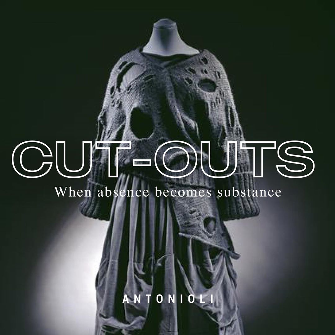 A N T O N I O L I . E U - CUT-OUTS

1982 HOLES
One of the most mocked pieces from 1982 was a black hand-knitted jumper decorated with holes that Rei Kawakubo called (one assumes with irony, though one...