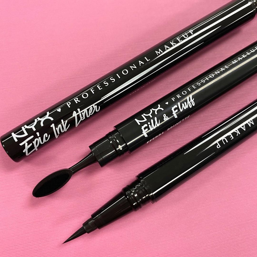 NYX Professional Makeup - The perfect on-the-go essentials include our Epic Ink Liner and Fill & Fluff Eyebrow Pomade Pencil 🏃‍♀️💕 Complete that winged liner with a fluffy brow and you're ready to con...