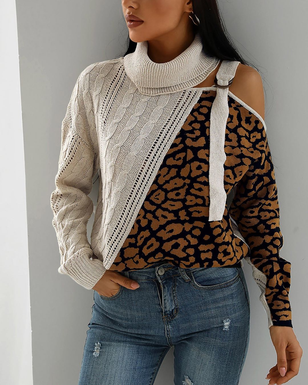 boutiquefeel_official - When leopard print climbs on your sweater..⁠
Go to link in bio to shop!⁠
🔍SKU：ACC1831⁠
Shop:boutiquefeel.com⁠
 #fashion #ootd #style