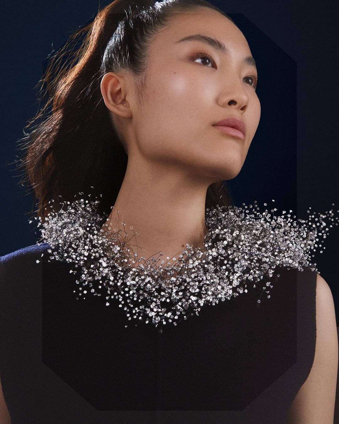 Boucheron - Nuage en Apesanteur: "I dreamed to enable women to wear a cloud around their neck.However we didn’t want to draw a cloud, but rather to recreate its aerial aspect.⁣
It is composed of 4018...