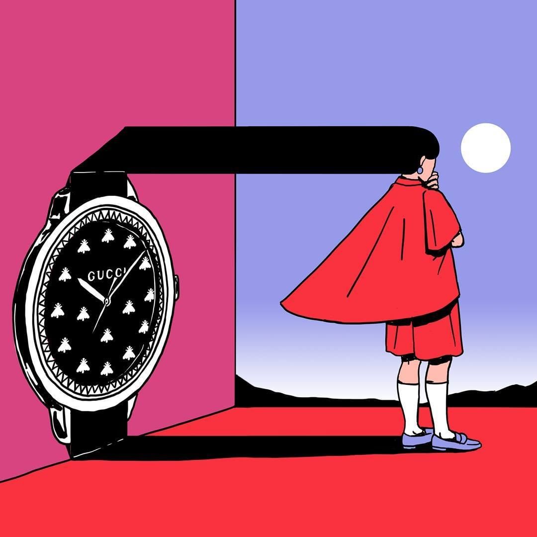 Gucci Official - Artists from around the world—including @andreykasay whose artwork is featured here—bring their personal and idiosyncratic perspectives to interpret the G-Timeless automatic watch, fo...