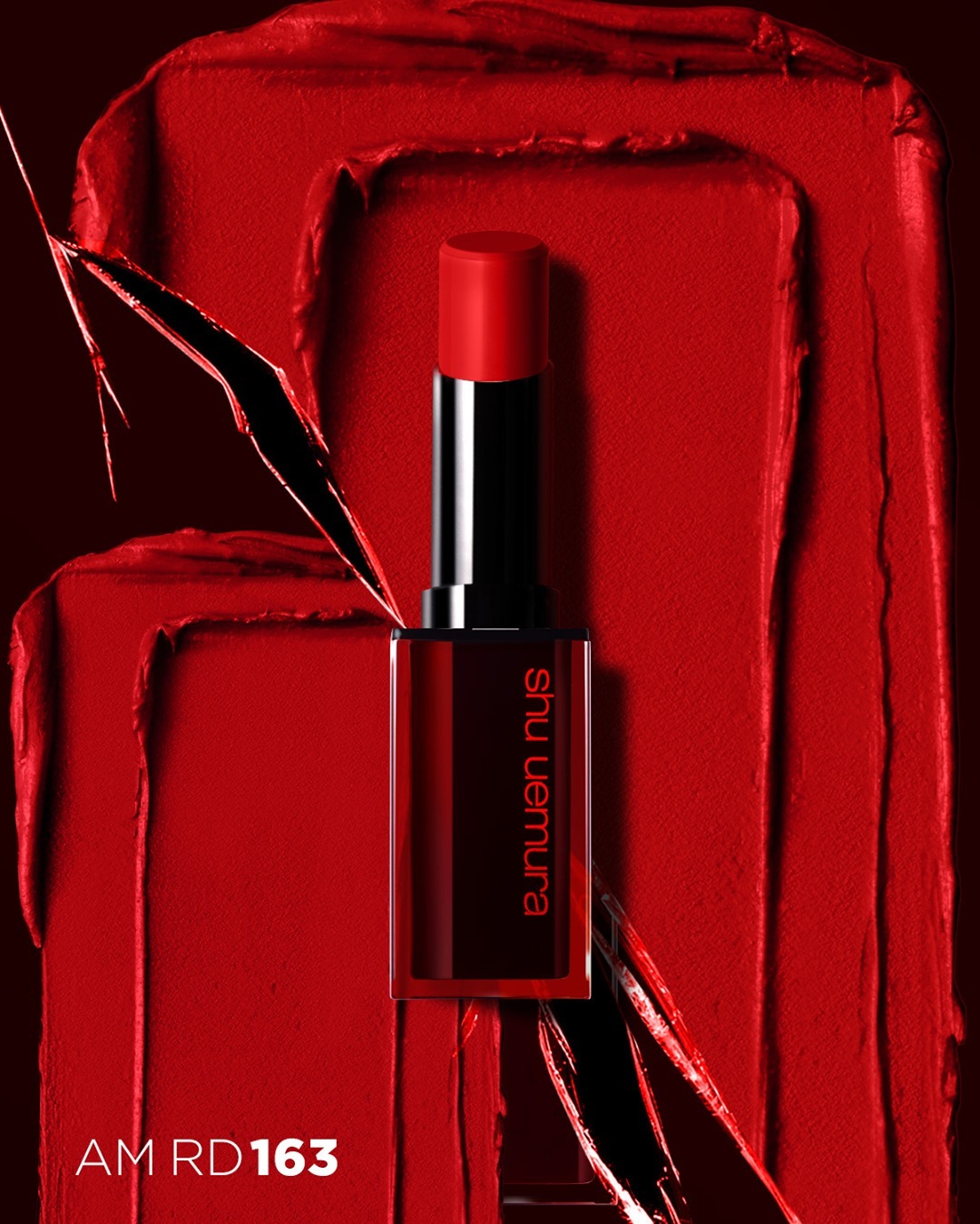 shu uemura - our signature rouge unlimited amplified red RD163 comes in a luxurious matte finish. 💄 ⁠
#shuuemura #shuartistry #rougeunlimited⁠