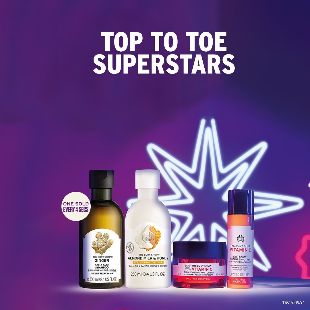 The Body Shop India - Your loved top to toe superstars are on sale! From the iconic Ginger shampoo to our best selling Vitamin C range; we have it all for you. Shop your favourites from our popular ha...