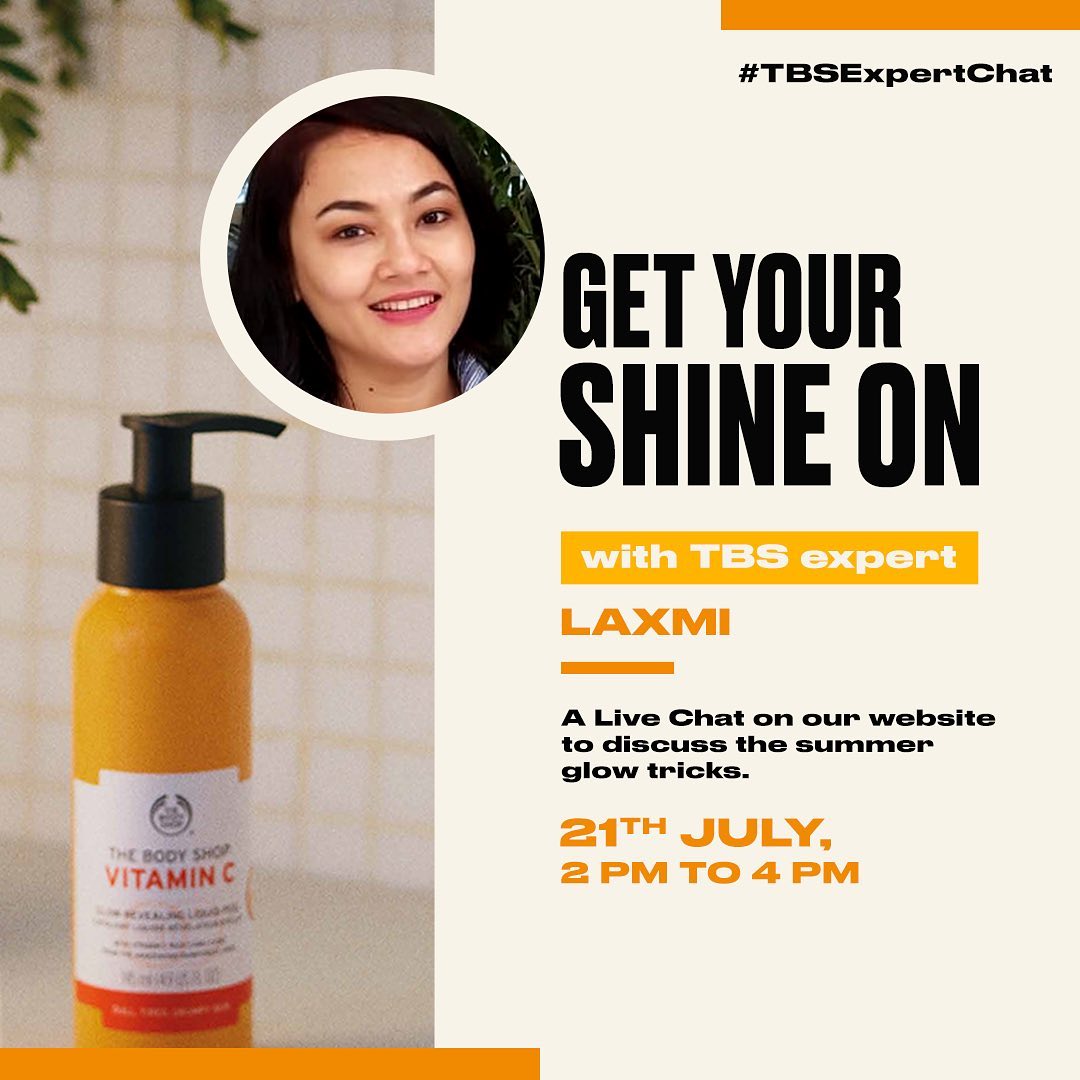The Body Shop India - This #Q&ATuesdays, get your shine on with our TBS expert @shrestha_lux. Connect with her on our website from 2 PM to 4 PM and ask her about your skincare queries. #TimeToCare for...