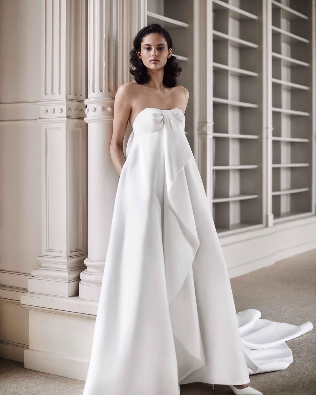 Viktor&Rolf - Viktor&Rolf Mariage SS21 @viktorandrolfmariage - Volant Empire Gown - Strapless empire waist gown crafted out of soft mikado featuring a delicate bustier that drapes into a folded volant...