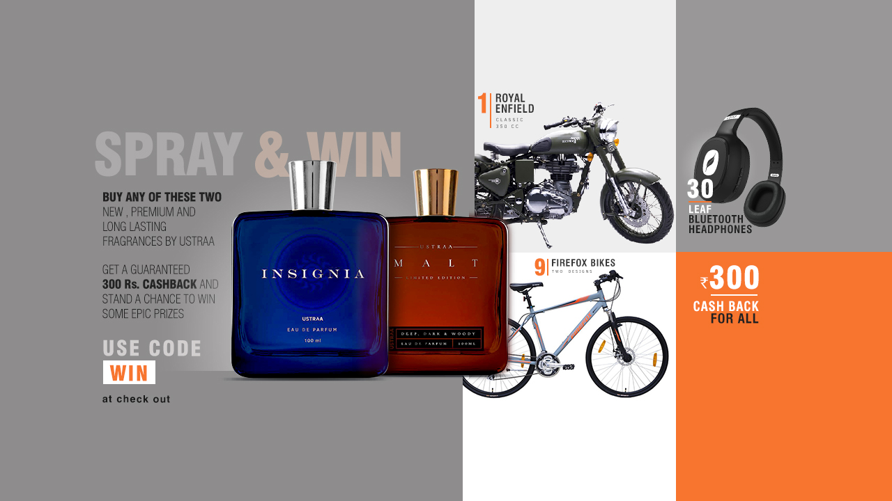Insignia Perfume - 40% Flat Discount + 10% Prepaid Discount (On SP) + 30% Cashback (On SP)