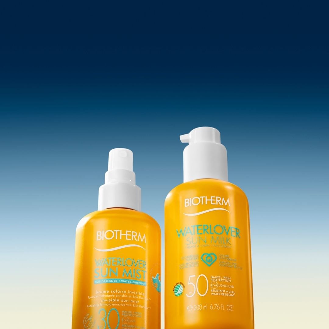 BIOTHERM - This dynamic sun care duo is unstoppable! 

Whether Mist or Milk, by choosing our WaterLover Sun Care, you are choosing ocean preservation with each purchase.

Will you join to ocean-friend...