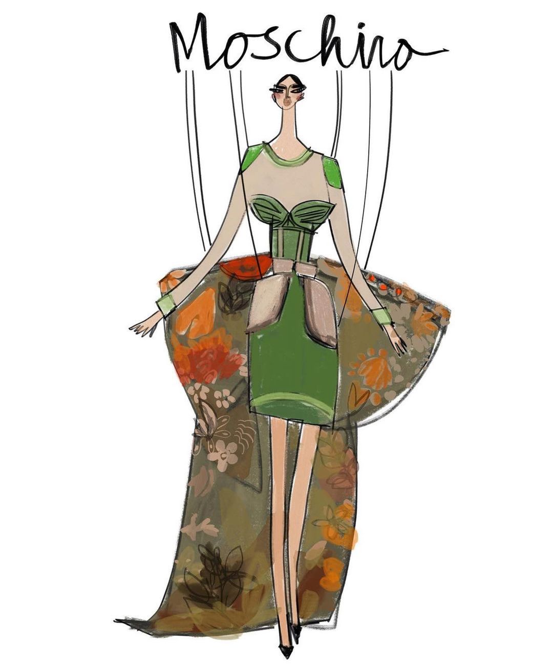 Moschino - #Repost @annienaran
・・・
Monday morning dreaming in Moschino 💕 @moschino @itsjeremyscott 🌿🌸🍃#moschino #art #artist #artwork #itsjeremyscott #style #couture #runway #fashionweek #fashionsketc...