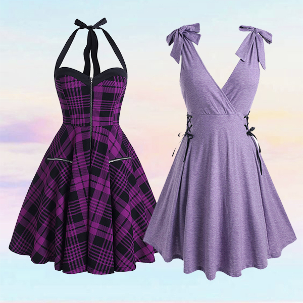 Dresslily - 💜Purple love! Right or left?⁣
👉Shop in our bio link!⁣
❤️Search: "470670106" "470513906"⁣
🔥CODE: IG2020 [Get 22% off]⁣
#Dresslily